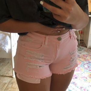 Baby pink American eagle shorts